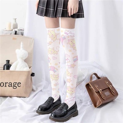 Women's Printing Stockings Sale Anime Long tube White Velvet socks