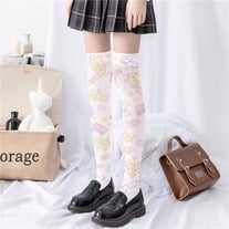Women's Printing Stockings Sale Anime Long tube White Velvet socks from Harajuku fashion
