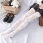 Women's Printing Stockings Sale Anime Long tube White Velvet socks-2