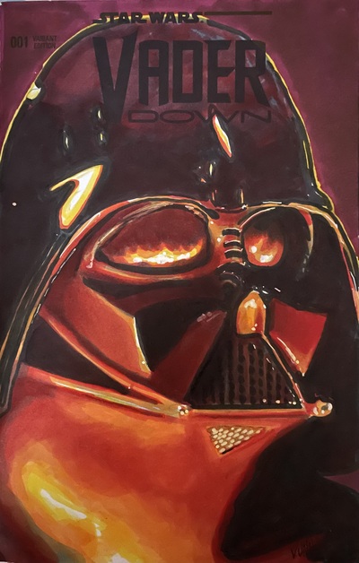 Vader down 1 sketch cover original art