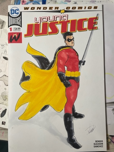 Young Justice 1 sketch variant cover Original art
