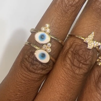 Evil eye ring 