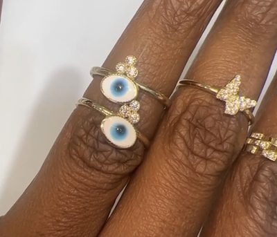 Evil eye ring 