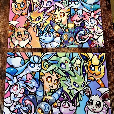 Holographic eevee evolutions print