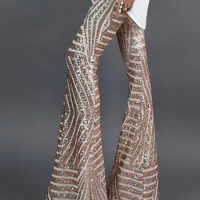 Fashion Sequin Flared Pants - Thumbnail 1