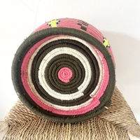 XL Berber Basket Handwoven Moroccan Wool Lidded Basket - Thumbnail 3