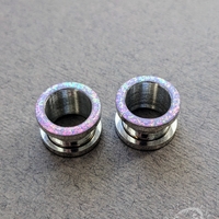 Opal Tunnels - Lilac Rainbow Sparkly Glitter for Stretched Ears - Thumbnail 2
