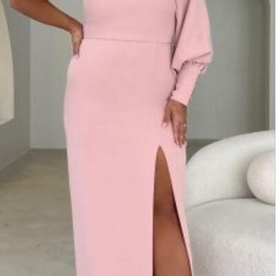 Simple pink mother of the bride/groom dresses formal gown