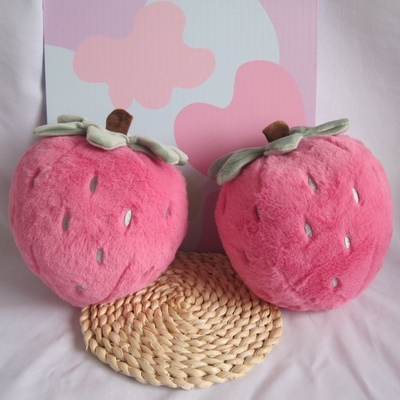 Pink Strawberry Plushie Pillow