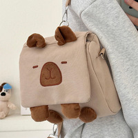 Cute Capybara Canvas Backpack - Thumbnail 1