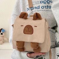 Cute Capybara Canvas Backpack - Thumbnail 3