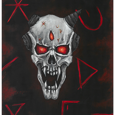 Metal hellsinger signed art print paz