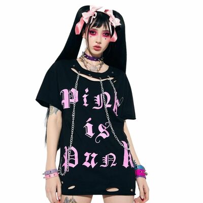 DOLLS KILLS Pretty In Punk Chain Graphic Tee |  Alt Goth Harajuku Style Black
