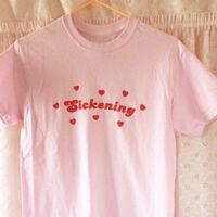 Sickening Sweet Pink Heart Tee Oversized Coquette Top Womens | Pastel Cute - Thumbnail 2