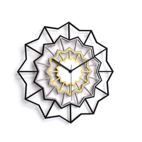 Chevron Berlin - black, grey, gold and white handmade wall clock,  large size  delicate wall decor - Thumbnail 5