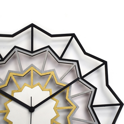 Chevron berlin - black, grey, gold and white handmade wall clock,  large size  delicate wall decor