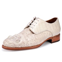 New Handmade Mens Genuine Crocodile Derby Shoes for Men - Thumbnail 1