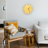 Haystack gold - organic laser cut wooden wall clock in shades of gold - Thumbnail 1