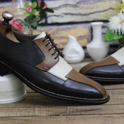 New men's handmade leather shoes dark brown textured leather buckle strap stylish slip on dress & formal shoes