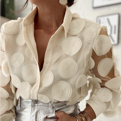 Elegant Temperament Mesh Long-Sleeved Shirt