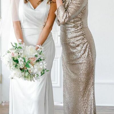 Silver sequins lace mother of the bride/groom dresses formal gown