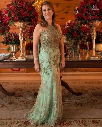 Mint Green Lace Appliques Mother Of The Bride/Groom Dresses Formal Gown