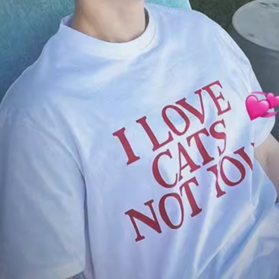 Free Shipping-I LOVE CATS NOT YOU TEE