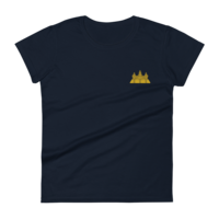 Golden Embroidered  Angkor Women's Fashion Fittingshort sleeve t-shirt - Thumbnail 1