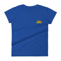 Golden Embroidered  Angkor Women's Fashion Fittingshort sleeve t-shirt - Thumbnail 3