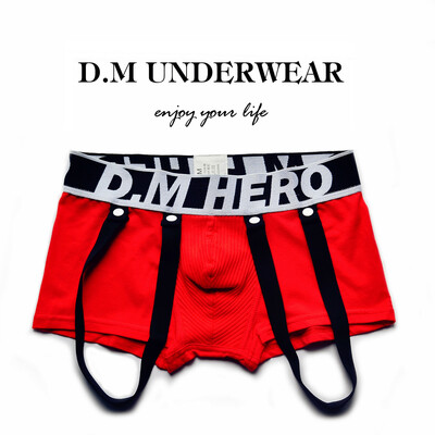 Mens sexy d.m underwear cotton blend hanging strap butt-lifter tight boxer briefs underpants d4019