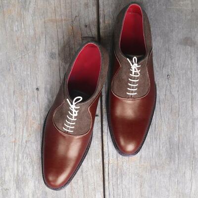 Men's brown color lace up leather suede shoes men dress formal derby shoes