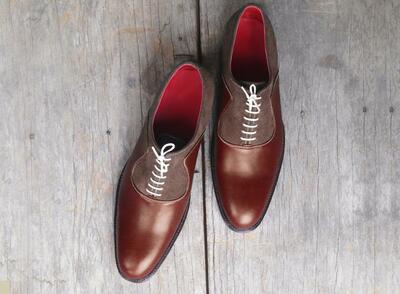 Men's Brown Color Lace Up Leather Suede Shoes Men Dress Formal Derby Shoes