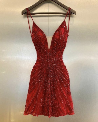 Strapless sexy wine red mini homecoming dress cocktail dress