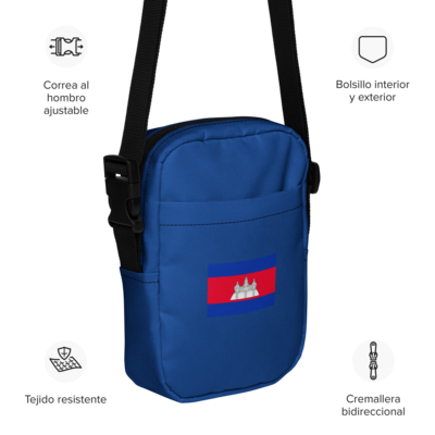 Khmer flag utility crossbody bag (blue)