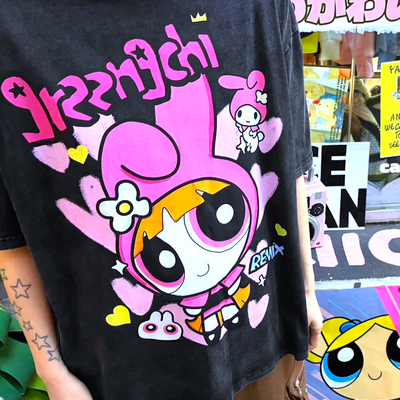 *free shipping*power puff girls x my melody tee