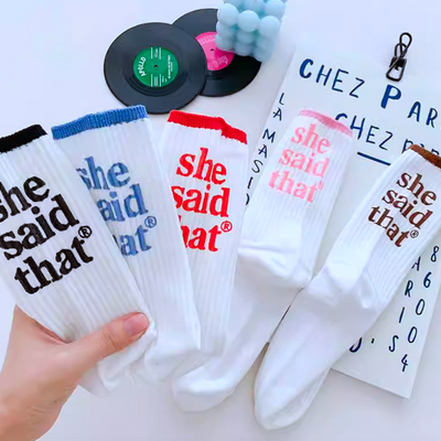 *free shipping* "she said that" socks