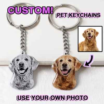 Custom pet photo keychain personalized 
