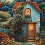 Blue Cottage Cross Stitch Pattern-1