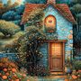 Blue Cottage Cross Stitch Pattern-2