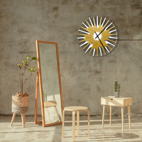 Neuron - large size contemporary white / gold wall clock made of bent plywood - Thumbnail 2