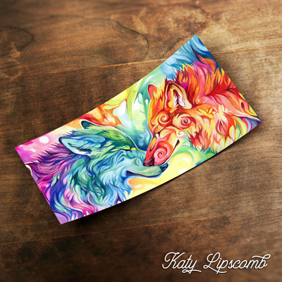 Nuzzling Wolves - Jumbo Vinyl Sticker