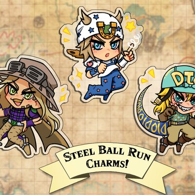 Steel ball run charms!