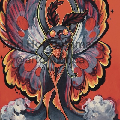 Red hot mothman 8x10 print