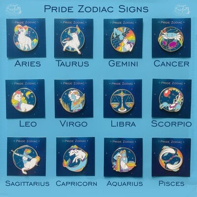 Pride zodiac pins