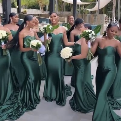 Sweetheart Dark Green Bridesmaid Dresses 