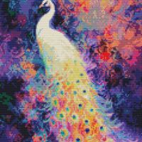 White Peacock Cross Stitch Pattern - Thumbnail 1