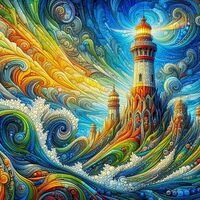 Whimsical Lighthouse Cross Stitch Pattern - Thumbnail 2