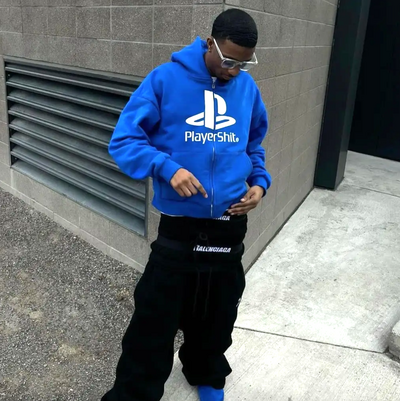 "PLAYERSHIT" ZIP UP HOODIE