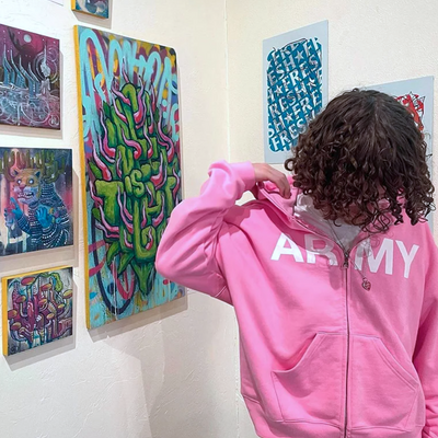 "army" zip up hoodie - Thumbnail 3