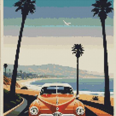 Vintage poster cross stitch pattern